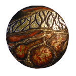 Layers of Hope -gold-terracotta round